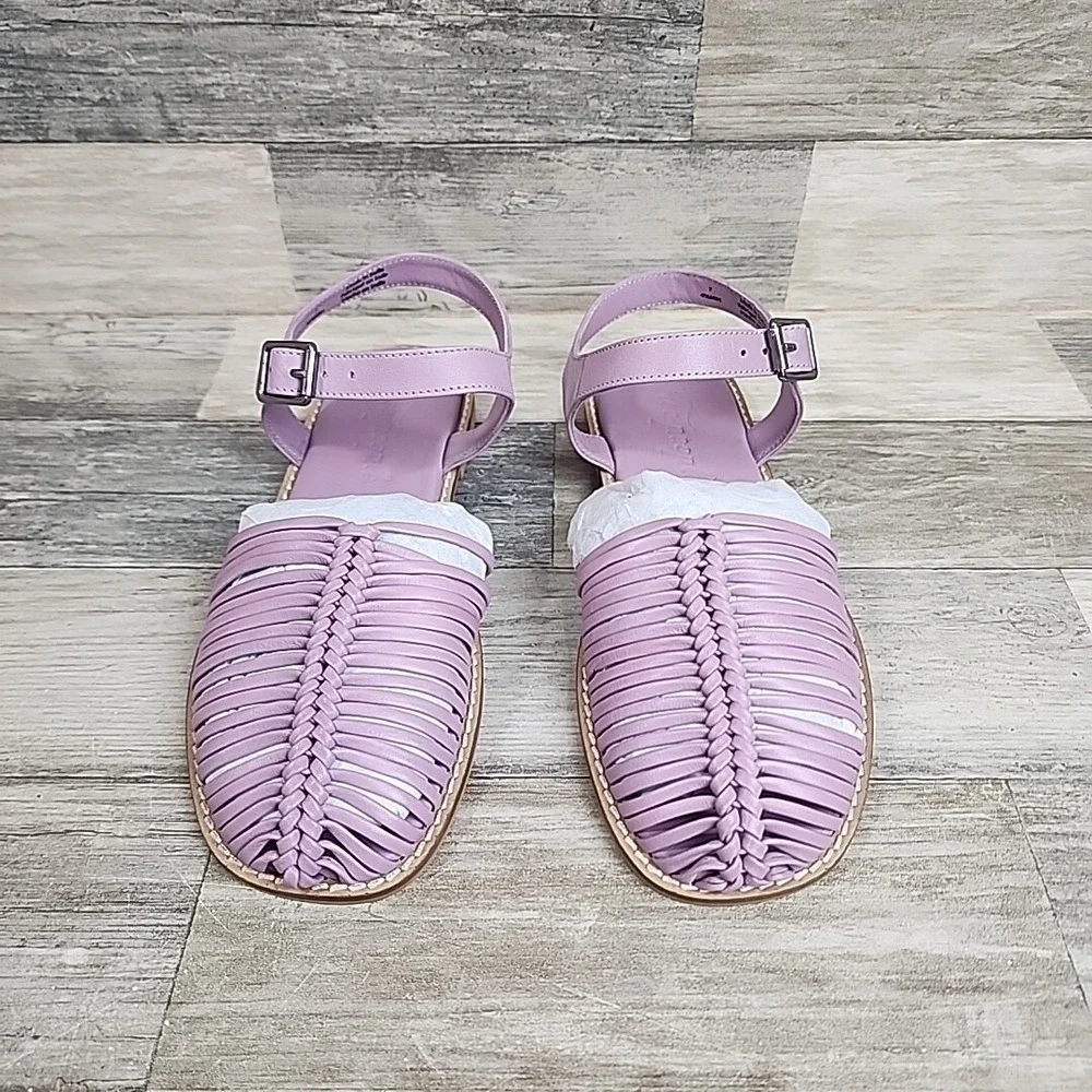 Free‎ People Womens Frankie Flats Size 7 Purple Leather Fisher NEW NWOB